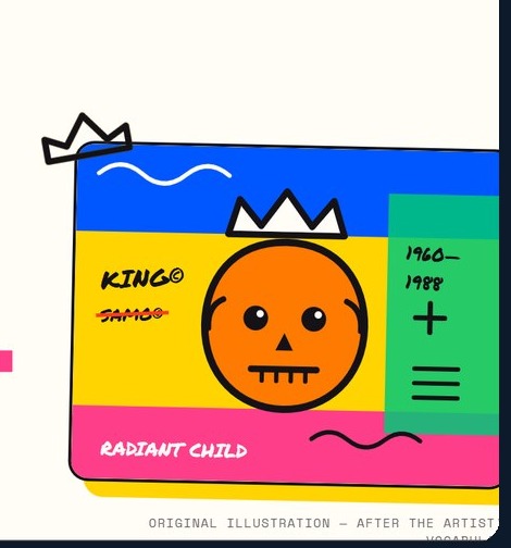 Jean-Michel Basquiat retrospective, original illustration after the artist