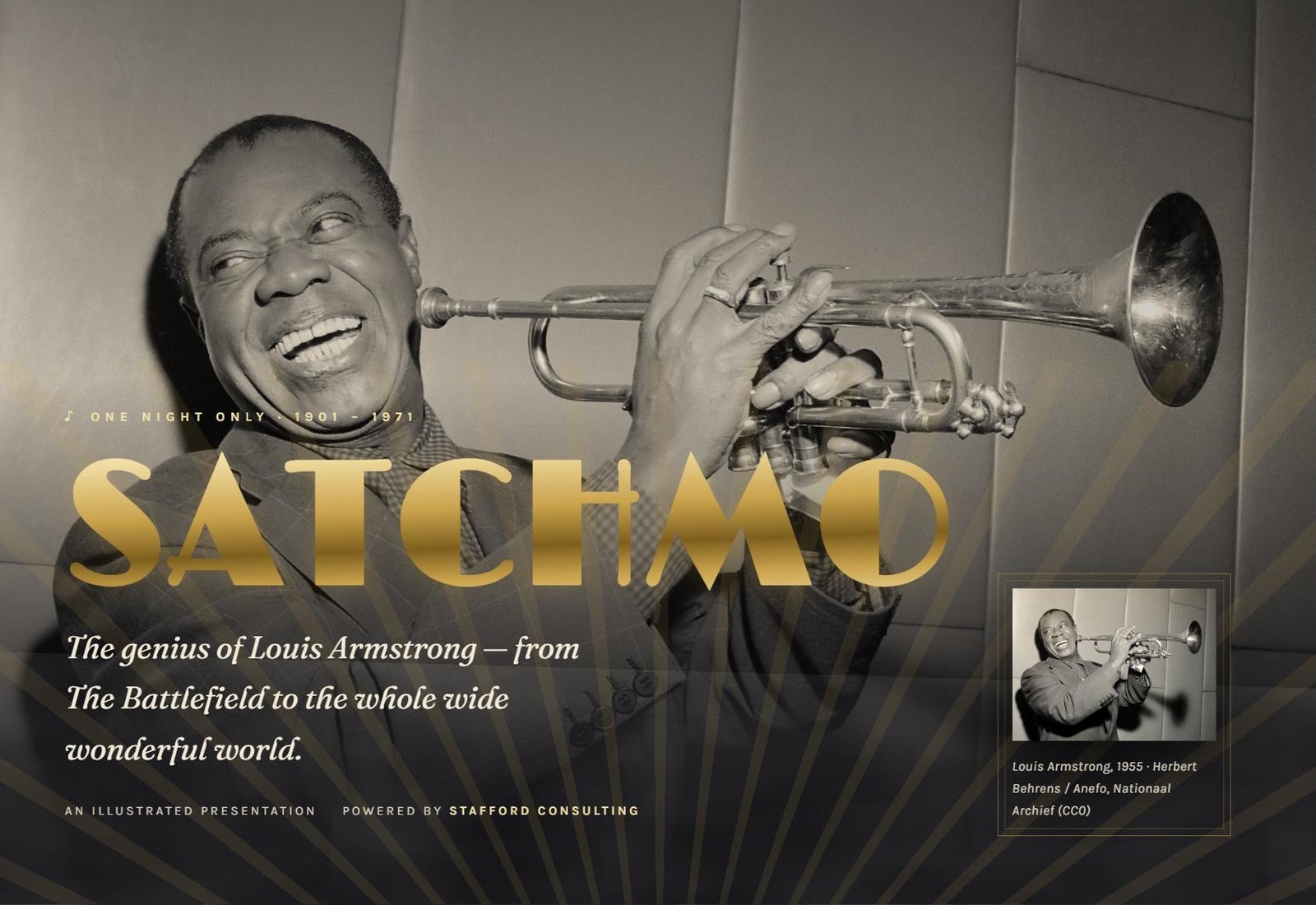 Satchmo &mdash; the genius of Louis Armstrong, told in six tracks