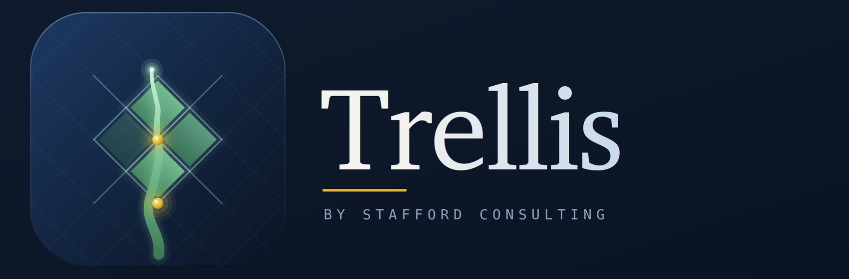 Trellis horizontal lockup — mark beside the wordmark